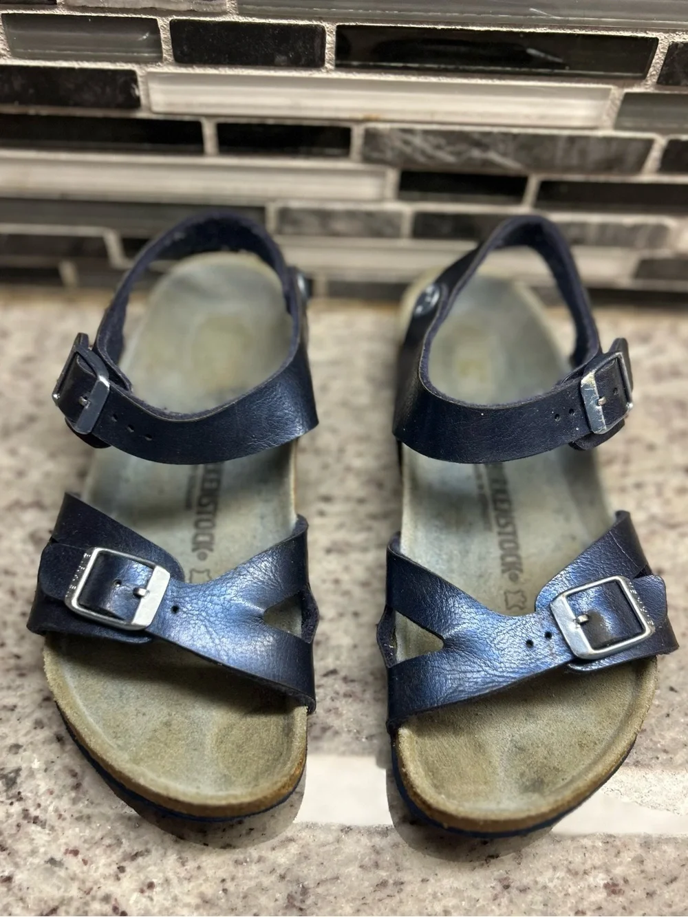 Birkenstock Kids Navy Blue Buckle Sandals size 13(31)